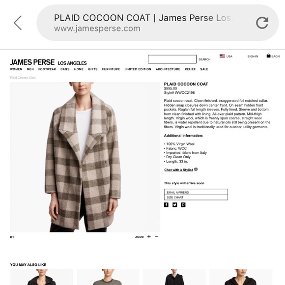 James Perse Cocoon Coat NWT FIRM PRICE - Picture 2 of 7